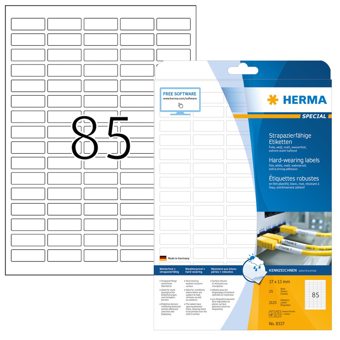 HERMA 8337 - Printeretiketten - wit