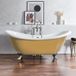 Hudson Reed Vrijstaand Bad met Twee Rugleuningen Klassiek 175cm x 73cm - Honey Yellow (Jaune), met Chromen Badpoten | Oxford