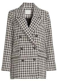 Sofie Schnoor Sofie Schnoor oversized blazer met pied-de-poule zwart