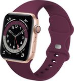 Strap-it Classic Siliconen band - Bordeaux - Geschikt voor Apple Watch 44mm / 45mm / 46mm / 49mm