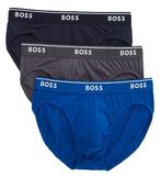 Hugo BOSS Set van 3 katoenen herenslips, lichtblauw/hemelkapitein/smeedijzer, XXL
