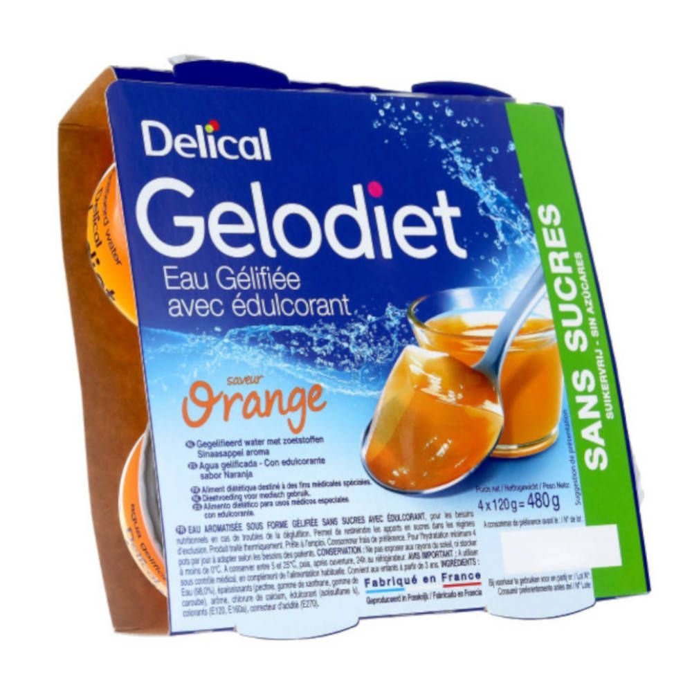 Delical Gelodiet Gelwater Gesuikerd Sinaasappel 480 g