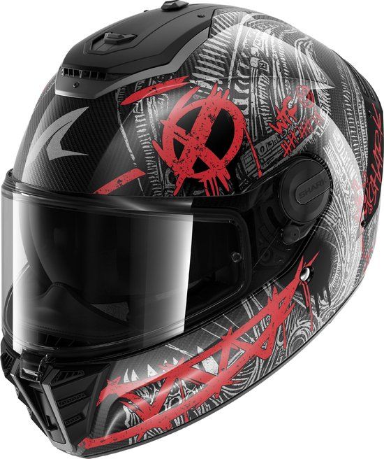 Shark Spartan RS Shiever Carbon Helm - Zwart/koolstof/rood - XL