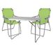 Ensemble de meubles de camping 3 pièces, aluminium, dimensions 80x60x68 cm, vert clair