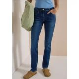 Jeans met middelhoge taille en rechte pijpen in casual pasvorm