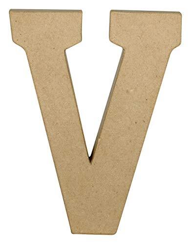 Decopatch Décopatch AC873C – een standaard van bruin papier-maché 15,3 x 2,5 x 20 cm, letter V