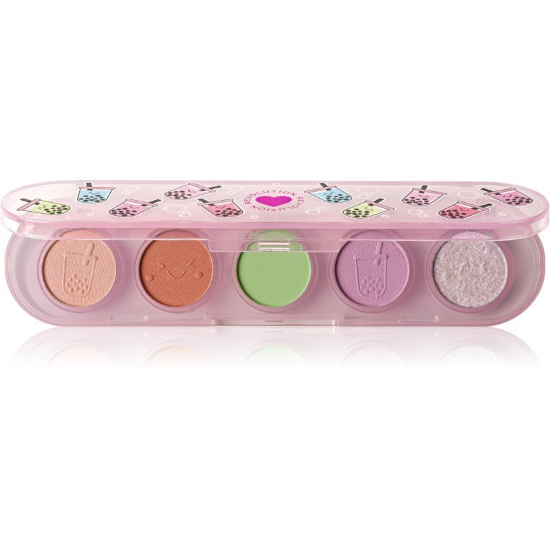 I Heart Revolution Bubble Tea Mini Matcha Palette, Glanzende & Matte Oogschaduwpalet met 5 Kleuren, Vegan & Dierproefvrij