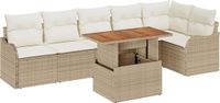 vidaXL Tuinbank Set Beige Polyrattan