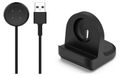 Wigento Fitbit USB-oplaadkabel voor Fitbit Ace LTE siliconen smartwatch, 1 meter, oplader, zwart