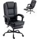 Chaise de bureau ergonomique inclinable 150° avec repose-pieds, en coton et métal, 65x67x112-122 cm, noir