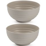 Plasticforte - Kommetjes/Schaaltjes - 4x - kunststof - D13 cm - taupe