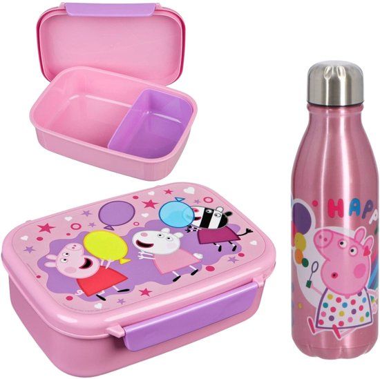 4KidsOnly Undercover Peppa Pig lunchset; drinkfles en lunchbox