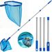 Telescopic pool skimmer net with extendable pole