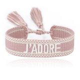 Deja Jewels Deja J'adore Minimalistische Armband - Oudroze/Wit