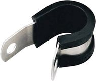 HellermannTyton ALU18C Klem 211-15180 Bundel-Ø (bereik) 25.40 mm (max) Met chloropreen-beschermprofiel Zilver, Zwart 1 stuk(s)