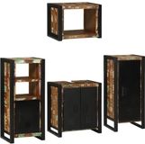 vidaXL Badkamermeubel Set 4-delig Multikleur Massief Hergebruikt Hout