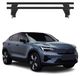 Menabo système de barres de toit, porte-bagages de base pour Volvo C40 Recharge, années modèles 2022-2025, aluminium, noir, 2 pièces