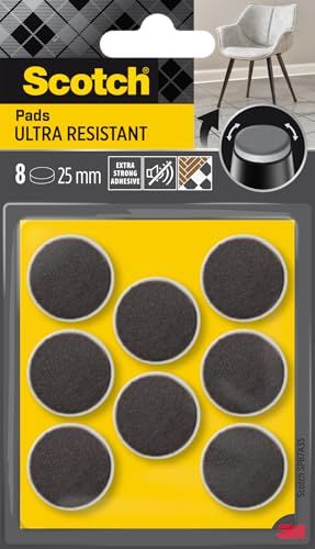 Scotch SP87A35 Vilt Pads, Lijm, Grijs/Lijm, Wit, Ø 25 mm, 8/Pack