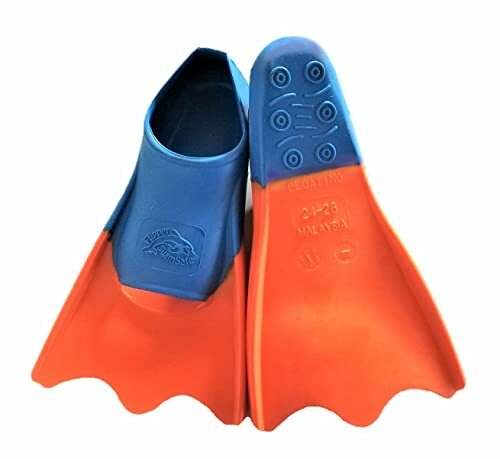 Flipper SwimSafe Ducki Fins 1112 zwemvliezen voor kinderen in blauw/oranje, maat 24-26, eendenvoeten van natuurlijk rubber, als zwemhulp voor zorgeloos zwemplezier