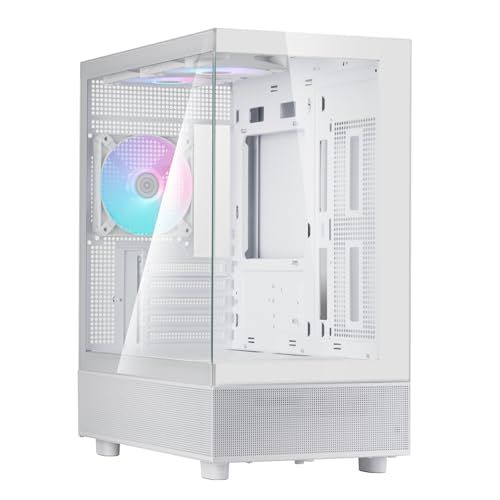 SilverStone Technology SST-LD04-W-ARGB - Lucid-serie, panorama-micro-ATX-behuizing met aanzienlijk gezichtsveld van 270 graden