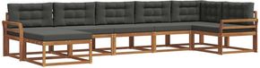 vidaXL - Salon d'angle - 7 places - Acacia - Naturel et Anthracite