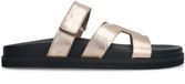 Manfield - Femme - Tongs en cuir dorées avec bride - Taille 41
