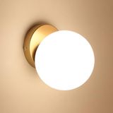 Comely Moderne E27-wandlamp, decoratieve wandlamp met gouden metalen voet en glazen bol, binnenverlichting voor trap, hal en slaapkamer