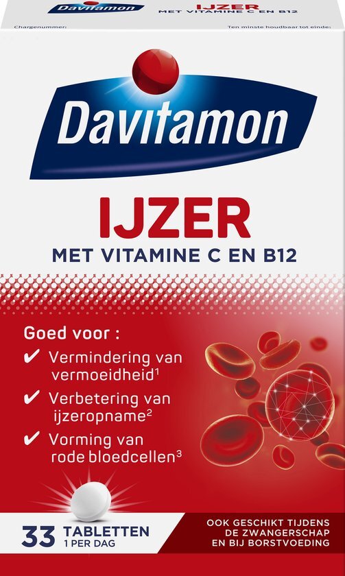 Davitamon Ijzer met Vitamine C en B12 Tabletten