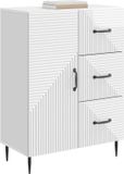 vidaXL Dressoir Hoogglans Wit 66 x 34,5 x 89,5 cm Bewerkt hout