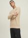 JACK & JONES Atlas Knit Crew Neck Slim Fit Heren Trui Coton Ronde Hals Beige XS