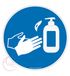 AUA SIGNALETIQUE - Barrières Gebaarteken Handdesinfectie met hydroalcoholische gel Verplicht - Ø 200 mm, Aluminium Dibond 3 mm