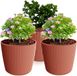 Prosperplast Plantenpot/bloempot Buckingham - 3x - buiten/binnen - steenrood - D17 x H15 cm