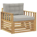 vidaXL - Buitensofa - Polyester - Wit - en - lichtgrijs