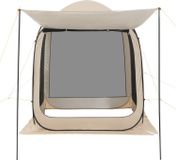 Tente moustiquaire, 1825 x 1825 x 2200 mm, tente pliable avec moustiquaire pour 4-6 personnes, avec auvent extensible. Tente portable avec moustiquaire, sac de transport inclus, avec mesh sur les côtés, adaptée pour terrasse et activités de plein air, couleur :
