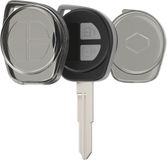kwmobile autosleutel hoesje geschikt voor Suzuki 2-knops SmartKey autosleutel Keyless Go - Autosleutel behuizing van TPU - Transparant in zwart / transparant