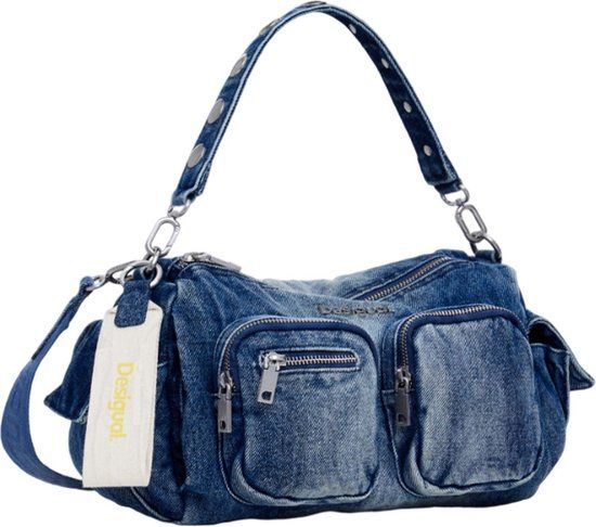 Desigual Habana Schoudertas Denim Medium Wash - Blauwgrijs