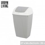 Urban Living "PASHA" Flip Prullenbak 25L Tweekleurig Wit en Nomad Grey