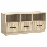 vidaXL TV-kast met lade Sonoma Eiken 102 x 34,5 x 47 cm Bewerkt hout