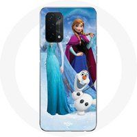 Maniacase Hoesje voor Oppo A74 De Sneeuwkoningin Elsa Anna Olaf