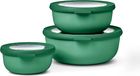 Bol Multi-bowl set ronde 3-delige voorraadpotten met deksel – levendig groen