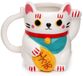 Puckator Mok - Witte Maneki Neko Gelukskat 3D Gevormd - Keramiek - 450ml