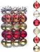 Unyqoos® Boules de Noël incassables en plastique, set de 30 pièces en rouge et or