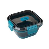 FLURCH Vershouddoos, siliconen, 500 ml, petrol, opvouwbaar en lekvrij, lunchbox voor onderweg