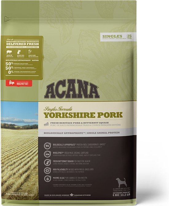 Acana singles yorkshire pork hondenvoer 6 kg