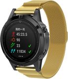 By Qubix Qubix Milanese Bandje voor Garmin Fenix 7X/6X/5X - 26mm Quickfit - Goud - Large