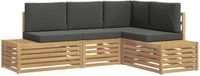vidaXL Ensemble de canapé d'extérieur avec coussin 4 pièces blanc et anthracite