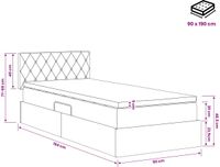 vidaXL LED opbergbed met matras Lichtgrijs 90 x 190 cm Fluweel