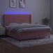Maison Exclusive - Lit boxspring avec matelas et éclairage LED, rose, 160x200 cm, velours