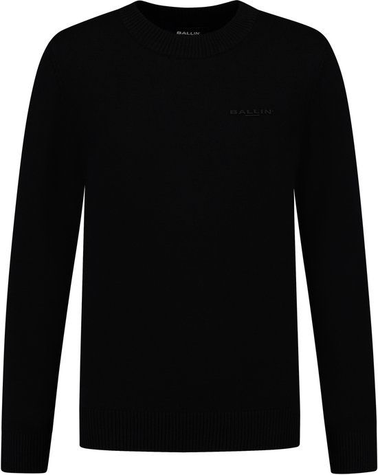 Ballin Amsterdam Jongens Regular fit Knitwear Crewneck LS Zwart Maat 8