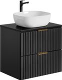Adriel Lavabo 60,6 cm avec 2 tiroirs, noir mat